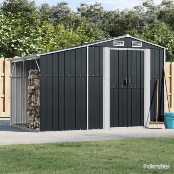 Abri de jardin anthracite 277x192,5x179 cm acier galvanis