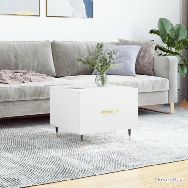 Table basse blanc 50x50x40 cm bois d'ingnierie