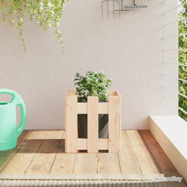 Jardinire avec design de clture 30x30x30 cm pin massif