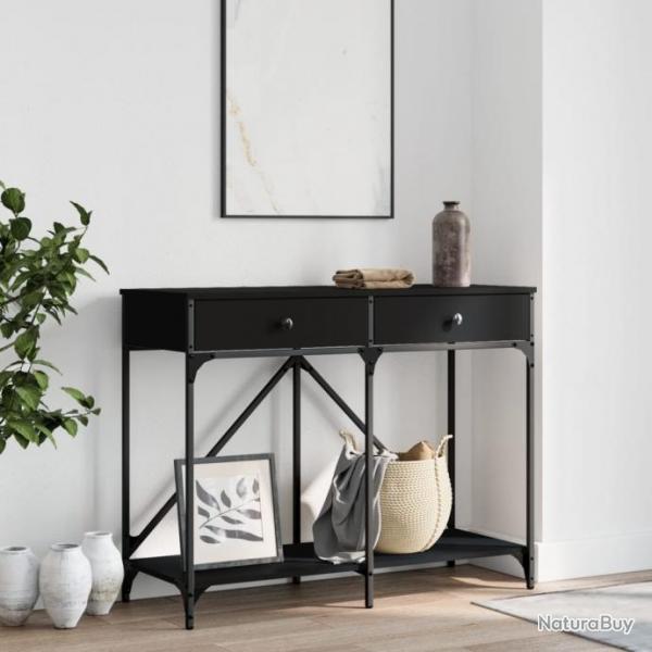 Table console noir 100x39x78,5 cm bois d'ingnierie