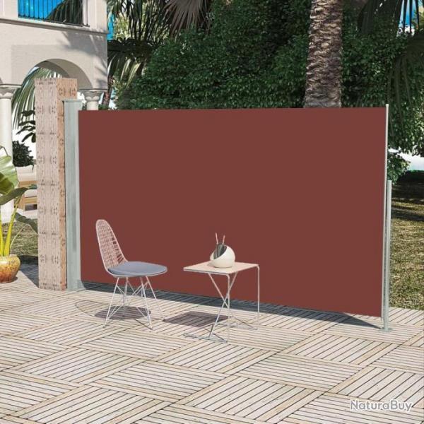 Auvent latral rtractable de patio 160 x 300 cm Marron