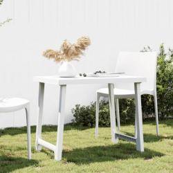 Table de camping blanc 79x56x64 cm PP aspect de bois