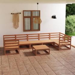 Salon de jardin 8 pcs Bois de pin massif