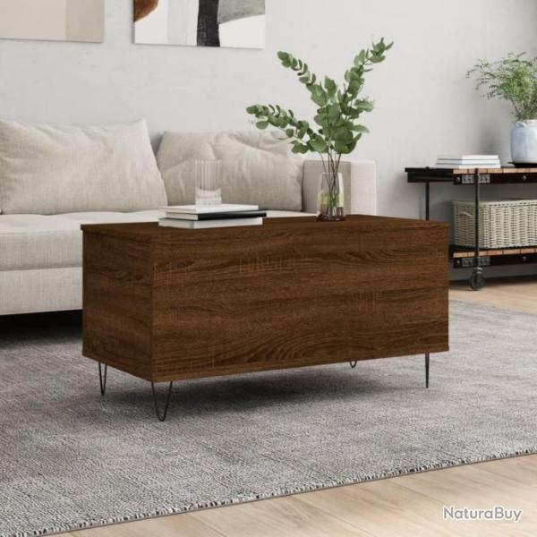 Table basse Chne marron 90x44,5x45 cm Bois d'ingnierie