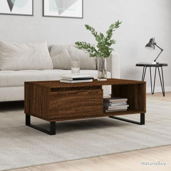 Table basse Chne marron 90x50x36,5 cm Bois d'ingnierie