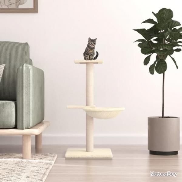 Arbre  chat avec griffoirs en sisal crme 72 cm