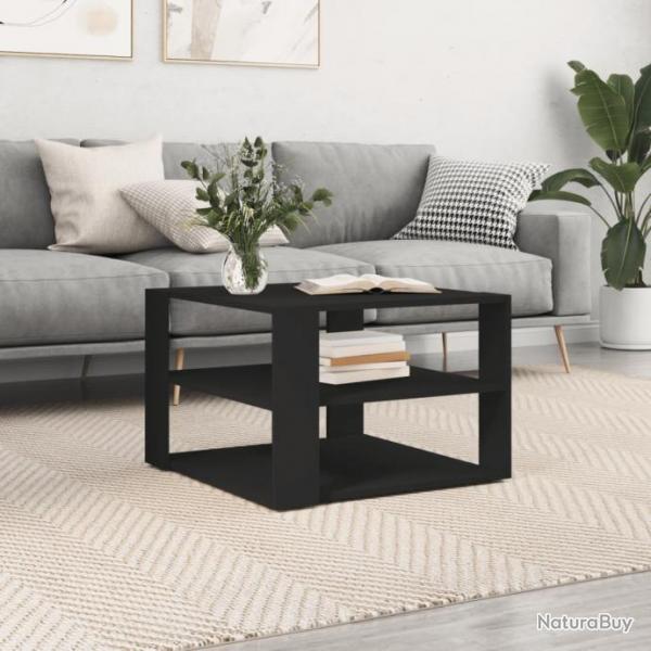 Table basse noir 59,5x59,5x40 cm bois d'ingnierie