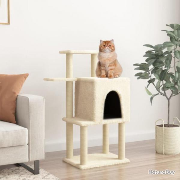 Arbre  chat avec griffoirs en sisal crme 97 cm