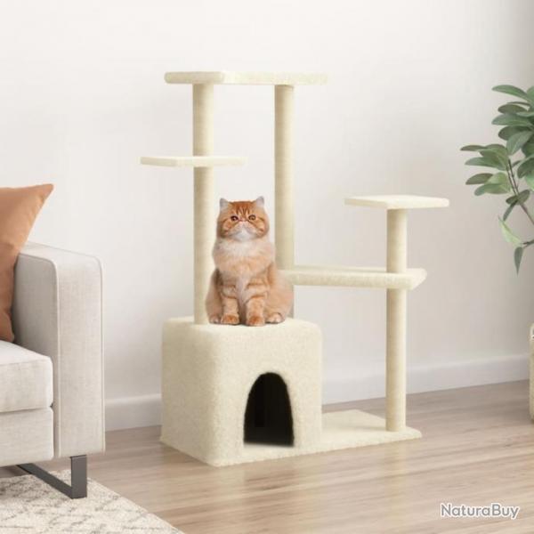 Arbre  chat avec griffoirs en sisal crme 107,5 cm