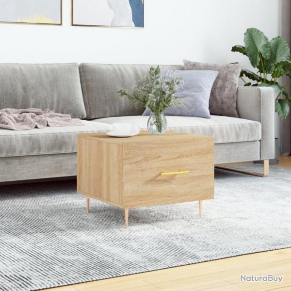 Table basse Chne sonoma 50x50x40 cm Bois d'ingnierie