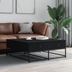 Table basse noir 100x99x40 cm bois d'ingénierie