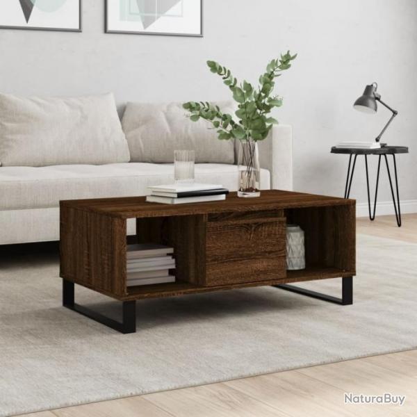 Table basse Chne marron 90x50x36,5 cm Bois d'ingnierie