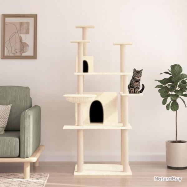 Arbre  chat avec griffoirs en sisal Crme 166 cm