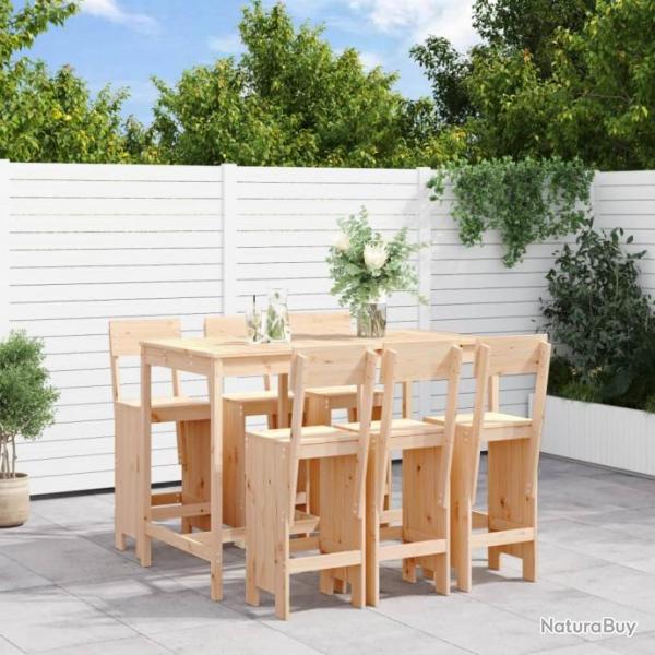 bar de jardin 7 pcs Bois de pin massif