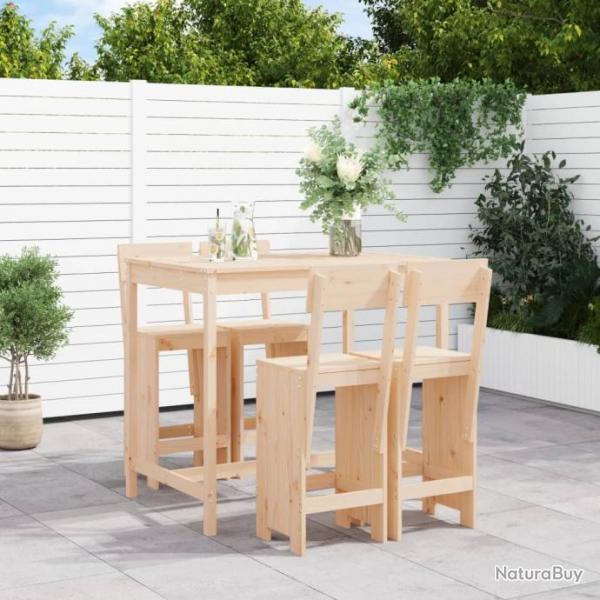 bar de jardin 5 pcs bois de pin massif