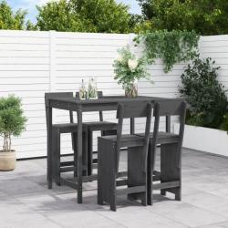 bar de jardin 5 pcs gris bois de pin massif