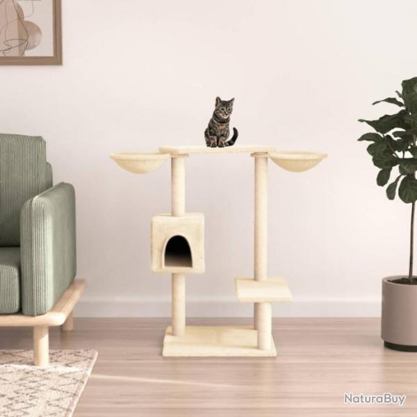 Arbre  chat avec griffoirs crme 82 cm