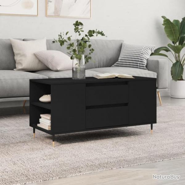 Table basse noir 102x44,5x50 cm bois d'ingnierie