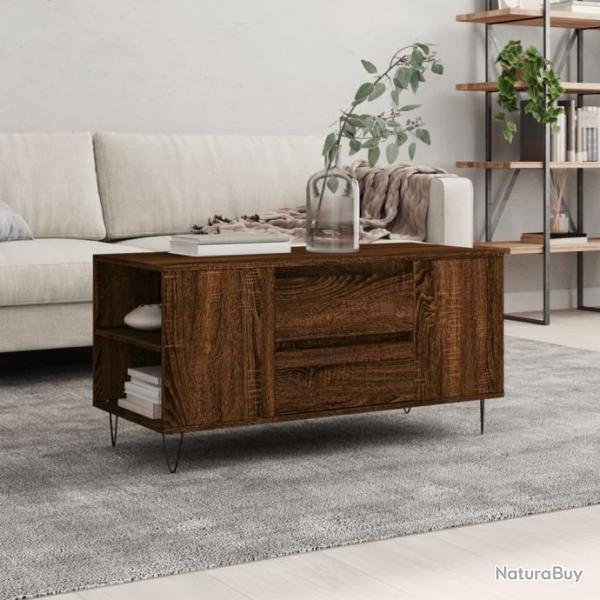 Table basse chne marron 102x44,5x50 cm bois d'ingnierie