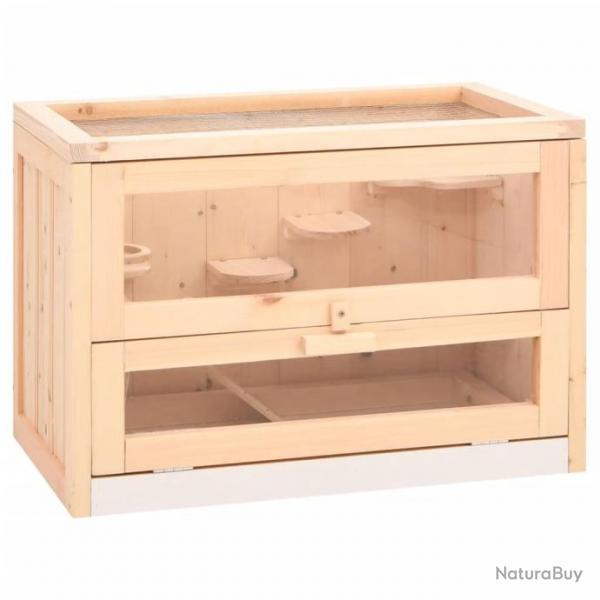 Cage  hamster 60x35,5x42 cm bois massif de sapin