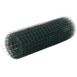 Grillage Acier avec revêtement en PVC 10x0,5 m Vert