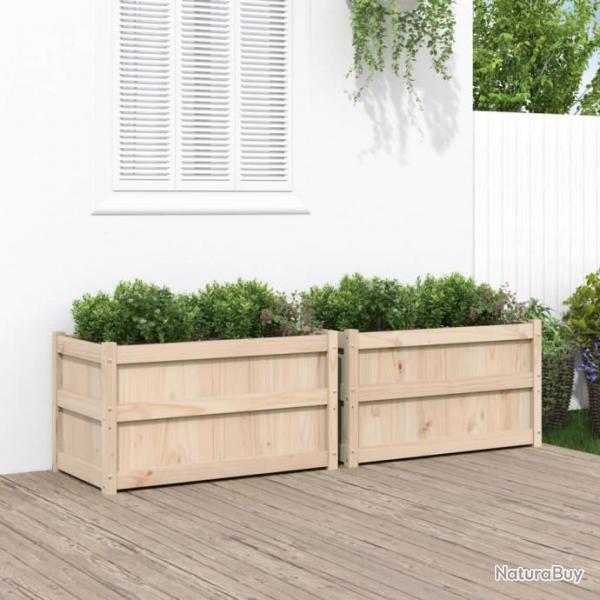 Jardinires 2 pcs bois de pin massif