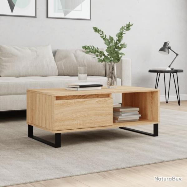 Table basse Chne sonoma 90x50x36,5 cm Bois d'ingnierie