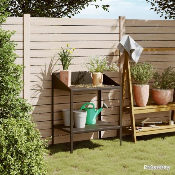 Support pour plantes anthracite 75,5x54,5x100cm acier galvanis