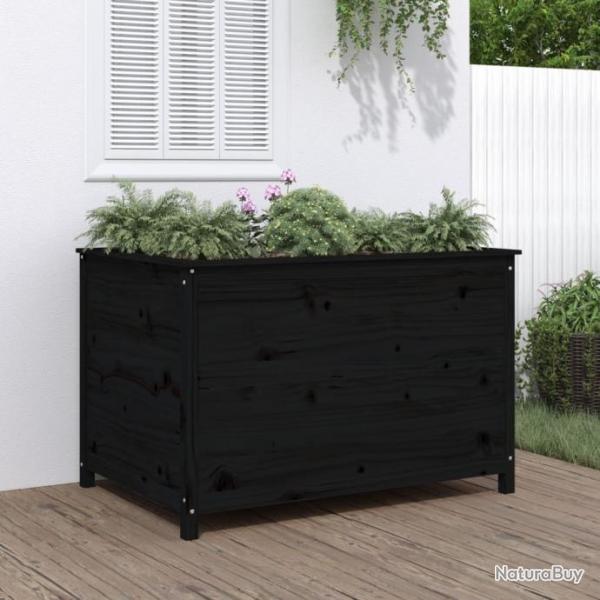 Lit surlev de jardin noir 119,5x82,5x78 cm bois de pin massif