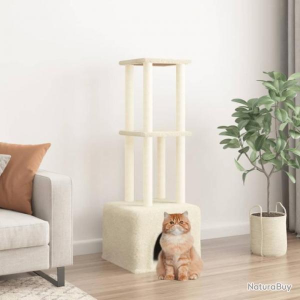 Arbre  chat avec griffoirs en sisal Crme 133,5 cm