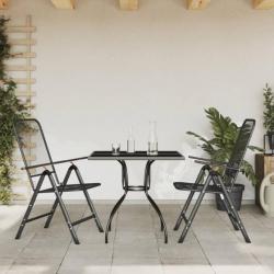 Ensemble à manger de jardin 3 pcs anthracite métal maille