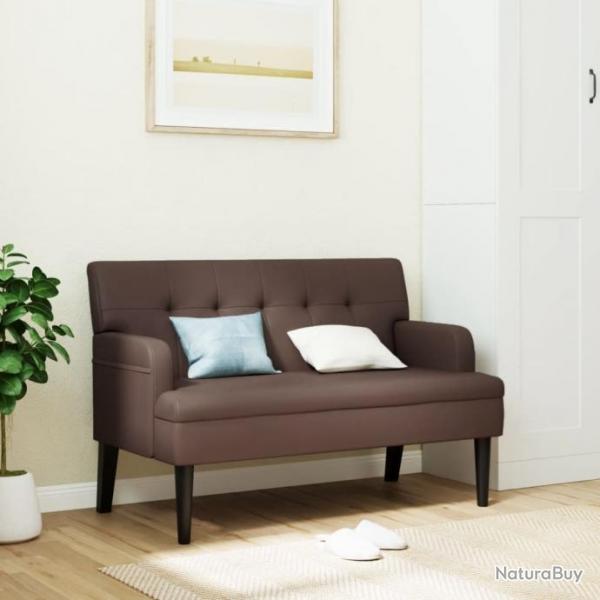 Banc avec dossier marron 112x65,5x75 cm similicuir