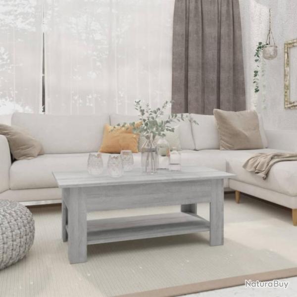 Table basse Sonoma gris 102x55x42 cm Agglomr