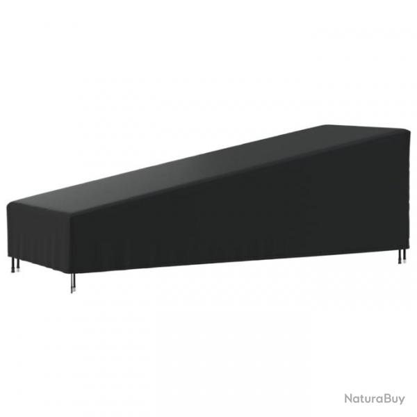 Housse de chaise longue noir 203x81x25/63 cm oxford 420D