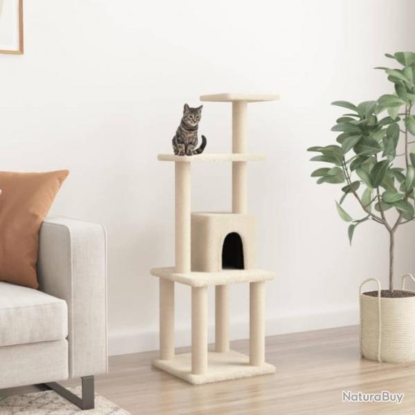 Arbre  chat avec griffoirs en sisal Crme 105 cm