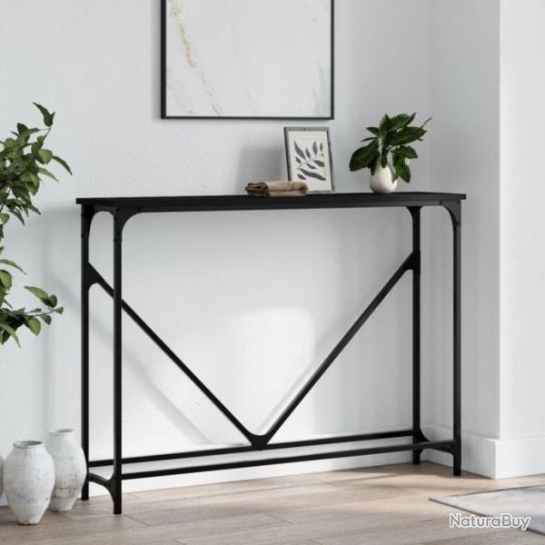 Table console noir 102x22,5x75 cm bois d'ingnierie