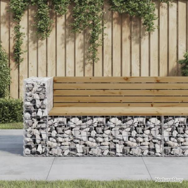 Banc de jardin design gabion 122x71x65,5cm bois de pin imprgn