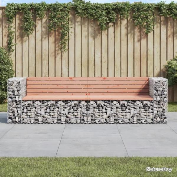 Banc de jardin design gabion 244x71x65,5 cm bois massif douglas