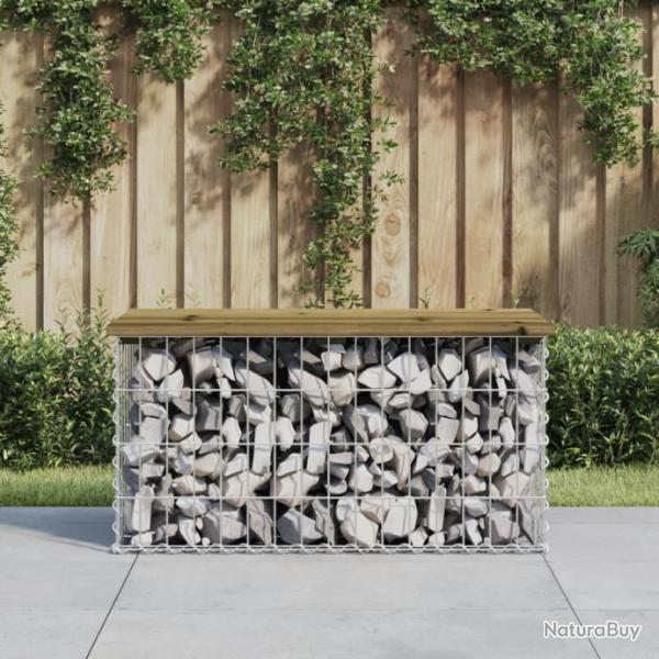 Banc de jardin design gabion 83x44x42 cm bois de pin imprgn