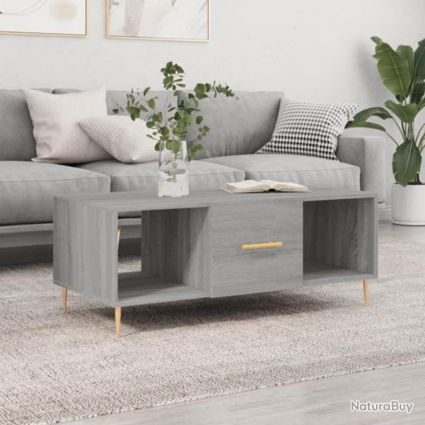 Table basse sonoma gris 102x50x40 cm bois d'ingnierie