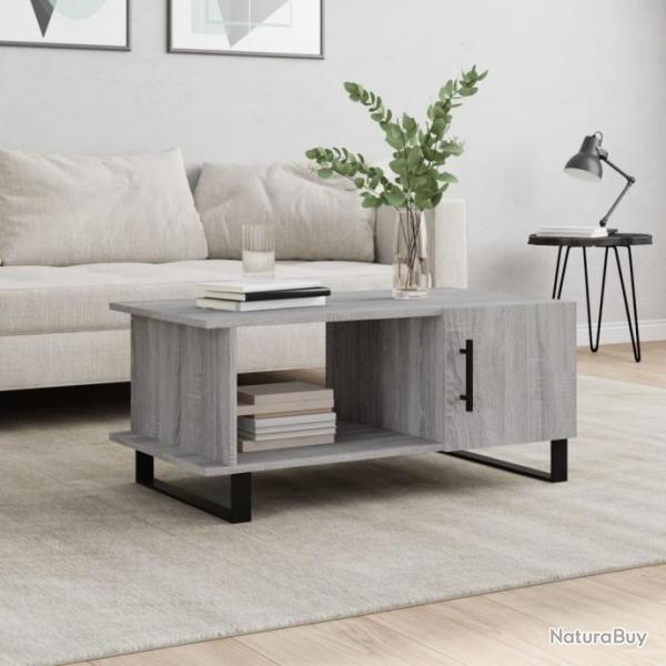 Table basse sonoma gris 90x50x40 cm bois d'ingnierie