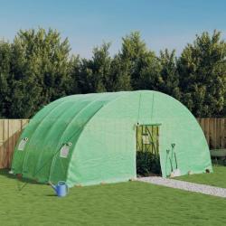 Serre avec cadre en acier vert 24 m² 6x4x2,85 m