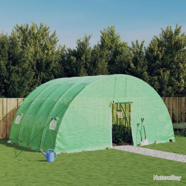 Serre avec cadre en acier vert 24 m 6x4x2,85 m