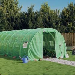 Serre avec cadre en acier vert 18 m² 6x3x2 m