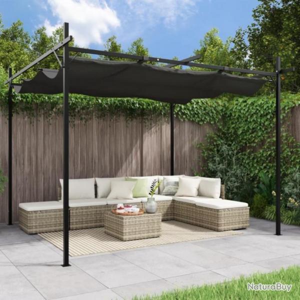 Pergola avec toit rtractable anthracite 295x292x230 cm