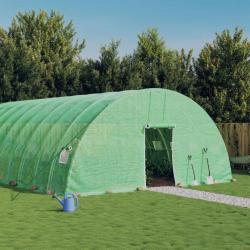 Serre avec cadre en acier vert 48 m² 8x6x2,85 m