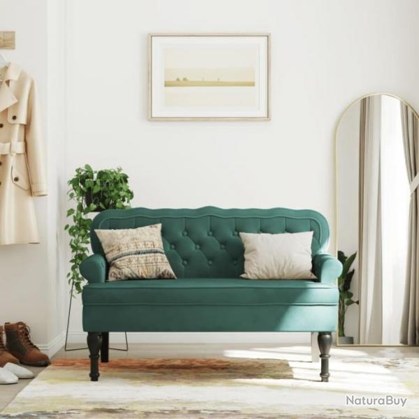 Banc avec dossier vert fonc 119,5x64,5x75 cm velours