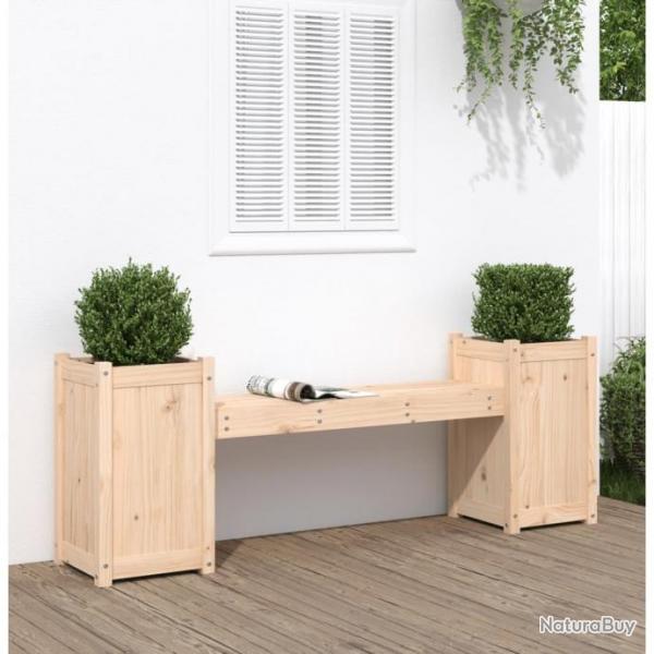 Banc avec jardinires 180x36x63 cm bois massif de pin