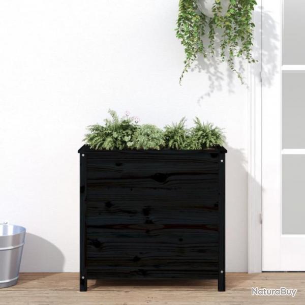 Jardinire noir 82,5x40x78 cm bois massif de pin