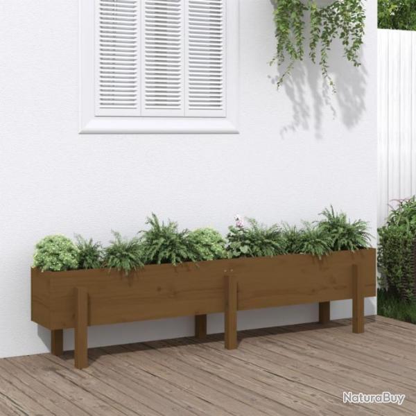 Lit surlev de jardin marron miel 160x30x38 bois de pin massif